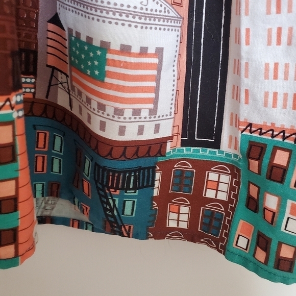 NOVELTY 'NEW YORK' PRINT SKIRT PLEATED FUN QUIRKY VACATION RETRO ROCKABILLY (S) - Picture 9 of 14